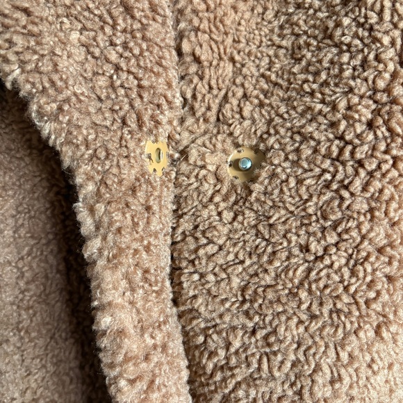 Abercrombie & Fitch Long Sherpa Teddy Coat Rust Brown M - Picture 5 of 6